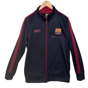 FC Barcelona Jacket Full Zip Blue Red Track Long Sleeve Soccer Barca Mens M